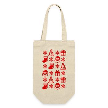 Motif d’icônes de Noël - Sac à bouteille - nature - Devant