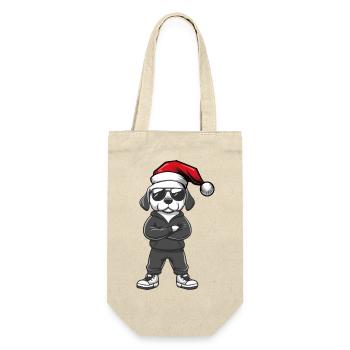 Dog Christmas - Gift Bag for Bottles - nature - Front