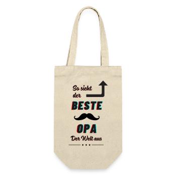 Bester Opa der Welt Geschenk - Geschenkbeutel für Flaschen - Natur - Vorne
