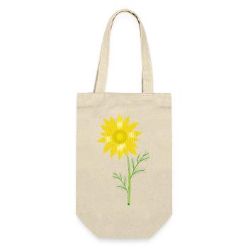 Gelbes Frühlings-Adonisröschen – Blumenmotiv - Geschenkbeutel für Flaschen - Natur - Vorne