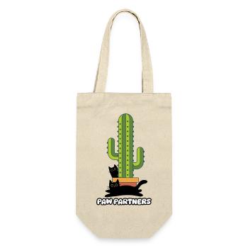 Les deux chats amis et complices à côté du cactus - Sac à bouteille - nature - Devant