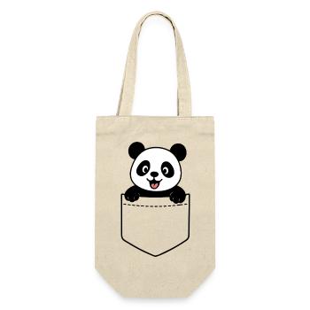 Happy Panda - Gift Bag for Bottles - nature - Front
