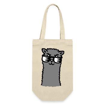 Lama Cool Sonnenbrille Alpaka Selbstgefällig Kerl - Geschenkbeutel für Flaschen - Natur - Vorne