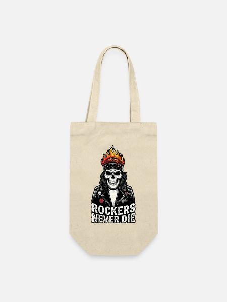 Rocker Sterben Nie - Geschenkbeutel für Flaschen - Natur