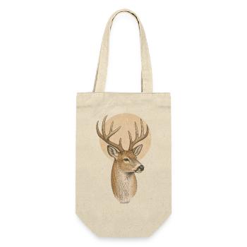 Rehbock Geweih - Geschenkbeutel für Flaschen - Natur - Vorne