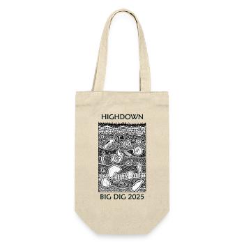 Big Dig 2025 Doodle Schwarzweiß - Geschenkbeutel für Flaschen - Natur - Vorne