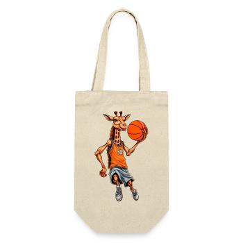 Giraffe Basketball - Geschenkbeutel für Flaschen - Natur - Vorne