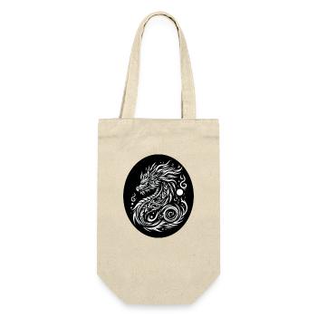 Tribal Dragon Black and White - Gift Bag for Bottles - nature - Front