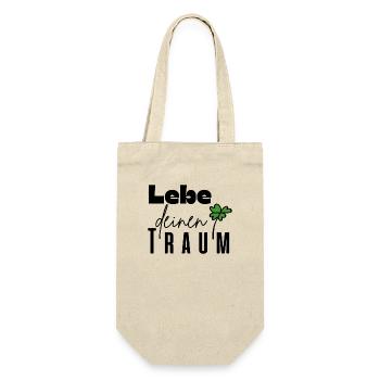 Lebe deinen Traum - Geschenkbeutel für Flaschen - Natur - Vorne