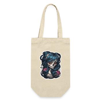 Tattoo Girl Skull Print - Gift Bag for Bottles - nature - Front