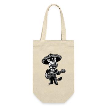 Cinco de Mayo Zebra: Mariachi in Schwarz-Weiß - Geschenkbeutel für Flaschen - Natur - Vorne