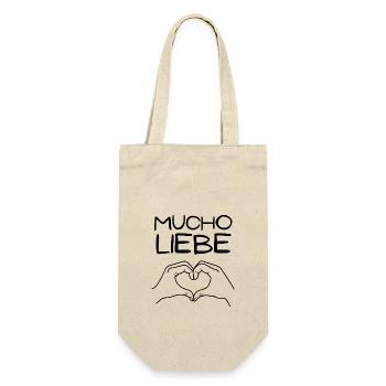 Mucho Liebe - Geschenkbeutel für Flaschen - Natur - Vorne