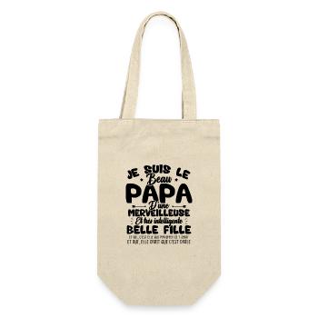 Je suis le beau papa d'une meilleure belle fille - Sac à bouteille - nature - Devant