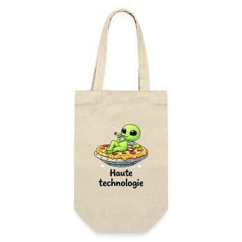 Haute technologie – Alien relax et humour décalé - Sac à bouteille - nature - Devant