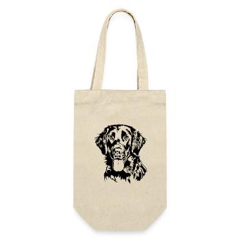 FLAT COATED RETRIEVER Hunde Hund Jagdhund Wilsigns - Geschenkbeutel für Flaschen - Natur - Vorne