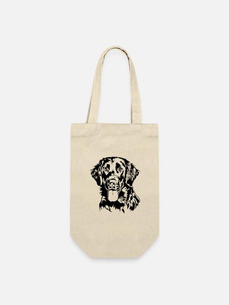FLAT COATED RETRIEVER Hunde Hund Jagdhund Wilsigns - Geschenkbeutel für Flaschen - Natur