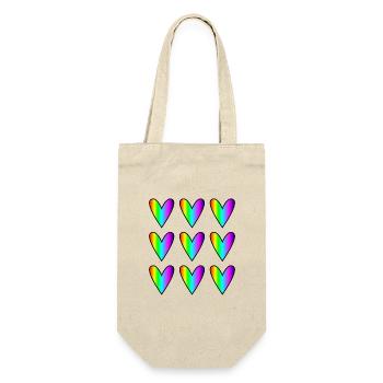 HEART. HEARTS. SAINT VALENTINE. LOVE. LOVE. CHRISTMAS - Gift Bag for Bottles - nature - Front