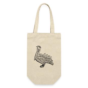 Pelikane Vogel Vögel Pelecanus - Geschenkbeutel für Flaschen - Natur - Vorne