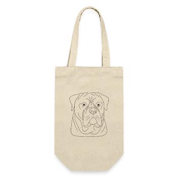 Bullmastiff Kopf - Geschenkbeutel für Flaschen - Natur - Vorne
