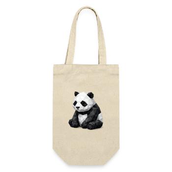 Panda Low-Poly - Geschenkbeutel für Flaschen - Natur - Vorne