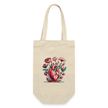 Blumenherz Anatomie Burst - Geschenkbeutel für Flaschen - Natur - Vorne