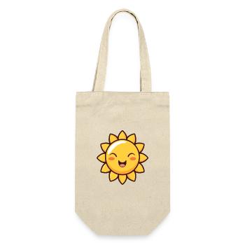 Lachende Sonne Sommer Spass Geschenk - Geschenkbeutel für Flaschen - Natur - Vorne