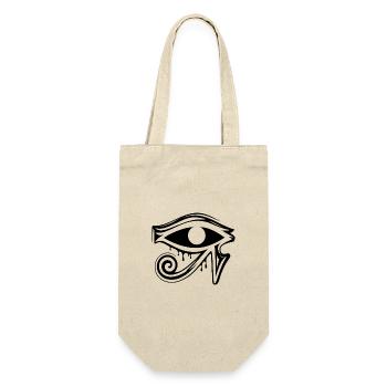 Auge des Horus Ägypten Symbol - Geschenkbeutel für Flaschen - Natur - Vorne