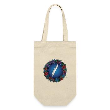 Feather in a Flower Wreath | Magic for Authors - Gift Bag for Bottles - nature - Front