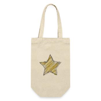 ETOILE. STAR. ETOILES. FÊTE. ANNIVERSAIRE. NOËL. - Sac à bouteille - nature - Devant