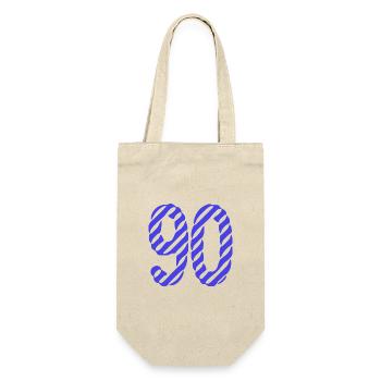 90. 90 JAHRE. 90-JÄHRIGES JUBILÄUM. 90-JÄHRIGES JUBILÄUM. - Geschenkbeutel für Flaschen - Natur - Vorne