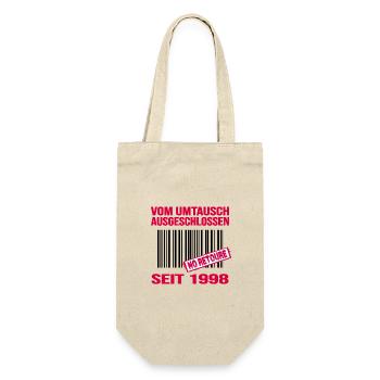 1998 geburtstag 24 jahre retro barcode no retoure - Geschenkbeutel für Flaschen - Natur - Vorne