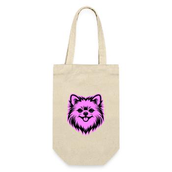 Tête de chien de Poméranie - Sac à bouteille - nature - Devant