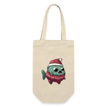 Bande dessinée de Noël poisson piranha - Sac à bouteille - nature - Devant