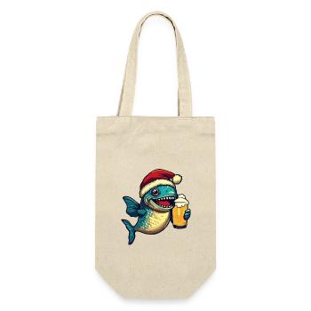 Piranha Poisson Bière Noël - Sac à bouteille - nature - Devant