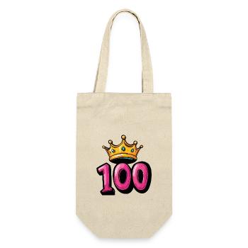 100 Number Crown - Gift Bag for Bottles - nature - Front