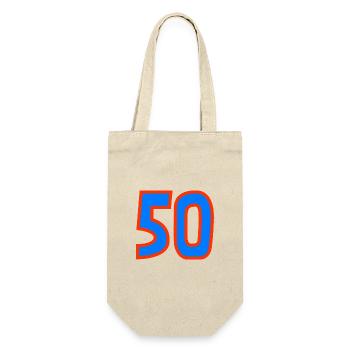 50. 50 JAHRE. 50-JÄHRIGES JUBILÄUM. 50-JÄHRIGES JUBILÄUM. - Geschenkbeutel für Flaschen - Natur - Vorne