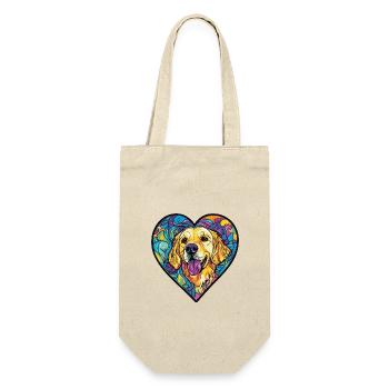 Golden Retriever Dog Heart Love - Gift Bag for Bottles - nature - Front