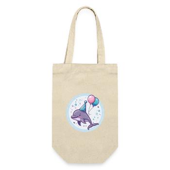 Dolphin Birthday Comic - Gift Bag for Bottles - nature - Front