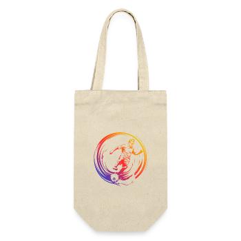 Fussballer Fussball Spieler Silhouette Bunt - Geschenkbeutel für Flaschen - Natur - Vorne