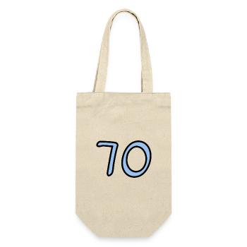 70. 70 ANS. 70e ANNIVERSAIRE. ANNIVERSAIRE 70 ANS. - Sac à bouteille - nature - Devant
