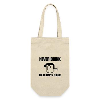 Never drink on an empty fridge - Gift Bag for Bottles - nature - Front