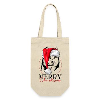 Père Noël Sibérien Husky joyeux Noël Wilsigns - Sac à bouteille - nature - Devant