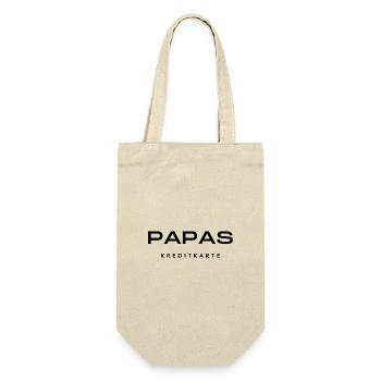 Papas Kreditkarte - Geschenkbeutel für Flaschen - Natur - Vorne