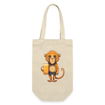Funny monkey with beer - Gift Bag for Bottles - nature - Front