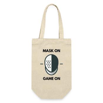 "Mask up, game on", big slogan - Gift Bag for Bottles - nature - Front