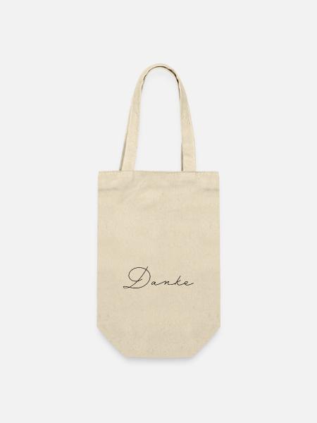 Danke - Geschenkbeutel für Flaschen - Natur