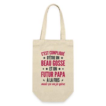 Bogosse and future dad - Gift Bag for Bottles - nature - Front