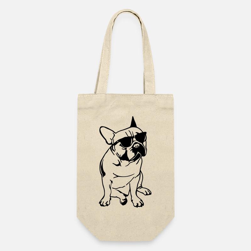 Bulldogge in der Sonne - Geschenkbeutel für Flaschen - Natur