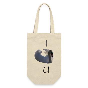 I swan you - I love you - Geschenkbeutel für Flaschen - Natur - Vorne