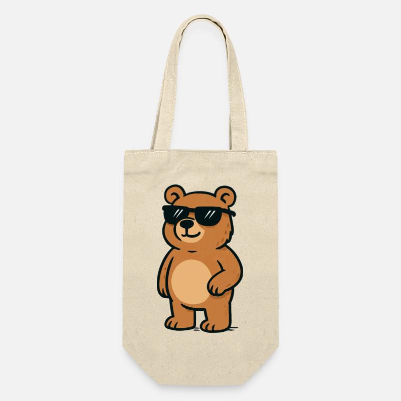 baer cool comic - Geschenkbeutel für Flaschen - Natur